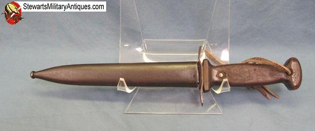  Belgium WWI Fighting Knife & Scabbard — image 2