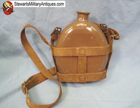  Japanese WWII Late War Enameled Army EM Canteen and Harness   — image 3