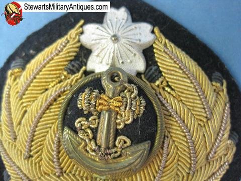  Japanese WWII Navy Officer Bullion Hat Insignia   — image 3