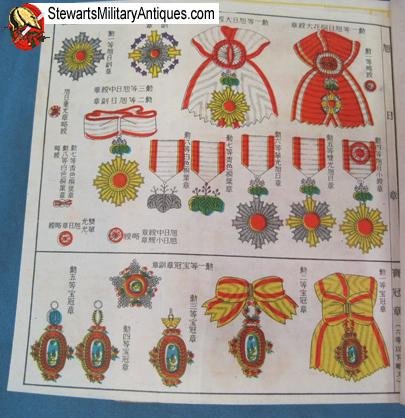  Japanese WWII Military Instruction Manual,  Color Plates,  Medals, Flags, Uniforms — image 6
