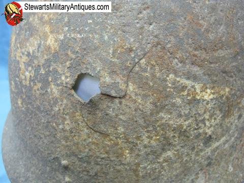  Japanese WWII T-30 Battle Damaged Army Helmet   — image 4
