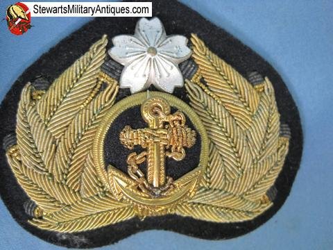  Japanese WWII Navy Officer Bullion Hat Insignia — image 3