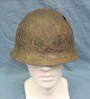 Japanese WWII Battle Damaged Army Helmet