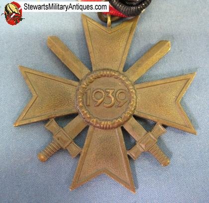  German WWII War Service Cross with Swords, 2nd Class , Maker Marked Ring  56 — image 3