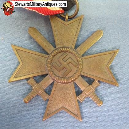  German WWII War Service Cross with Swords, 2nd Class , Maker Marked Ring  56 — image 4