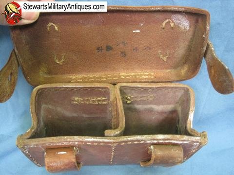  Japanese WWII Type 99 Leather Front Ammo Pouch — image 2