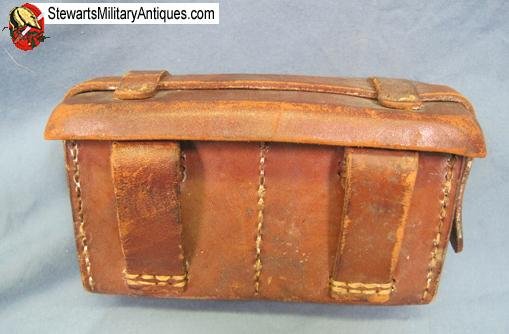  Japanese WWII Type 99 Leather Front Ammo Pouch — image 4