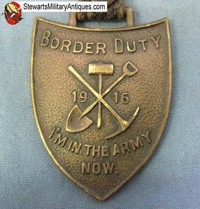  US Pre WWI Mexican Border Service Fob 1916 — image 2