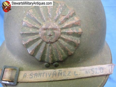  Peruvian Army M1934 Adrian Pattern Helmet — image 3