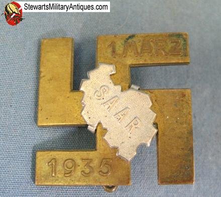  German WWII 1935 Saar Tinnie   — image 2