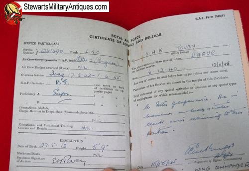  British WWII RAF Service & Release Book — image 2