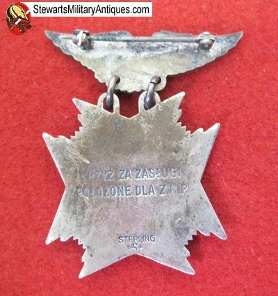  Polish WWII Era Patriotic Society Medal, Sterling — image 3