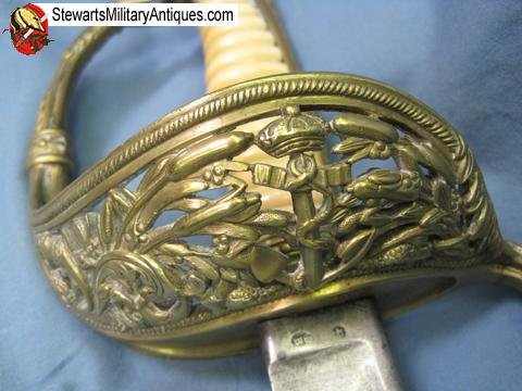  Dutch Pre WWI M1843 Navy Officers Sword, Ivory Grip — image 12