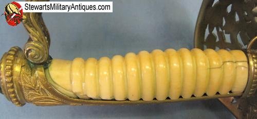  Dutch Pre WWI M1843 Navy Officers Sword, Ivory Grip — image 8