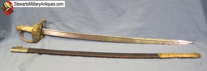  Dutch Pre WWI M1843 Navy Officers Sword, Ivory Grip — image 9