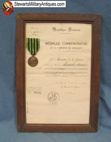  French Franco-Prussian War Medal & Document Set — image 2