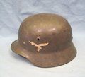 German WWII M1935 Luftwaffe Double Decal Helmet, Q62