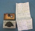 Australian WWI Trenchart Matchsafe & Letter