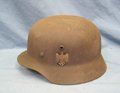 German WWII Army M1935 Double Decal Steel Helmet, Q64
