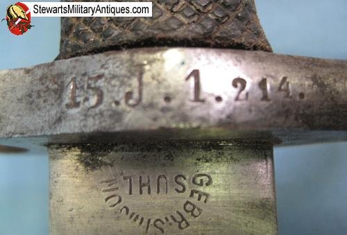  German M1871 Jager Bayonet, Simson Suhl Mfg. — image 2