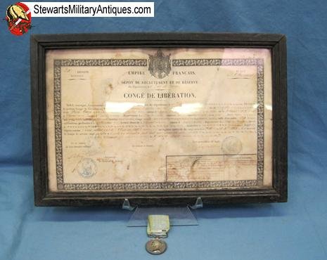  French Crimean War Campaign Medal & Soldier Discharge Certificate — image 7