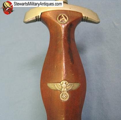  German WWII M1933 SA Dagger, Rare Maker ASSO — image 2