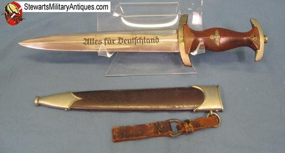  German WWII M1933 SA Dagger, Rare Maker ASSO — image 7