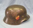 German WWII Army M1935 Double Decal Helmet, EF66