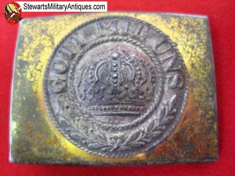  German WWI Prussian EM Buckle, Brass Plated Steel — image 2