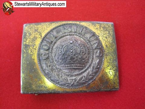  German WWI Prussian EM Buckle, Brass Plated Steel — image 3