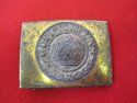 German WWI Prussian EM Buckle, Brass Plated Steel