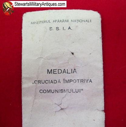  Romanian WWII Anti-Communist Medal & Issue Envelope — image 4