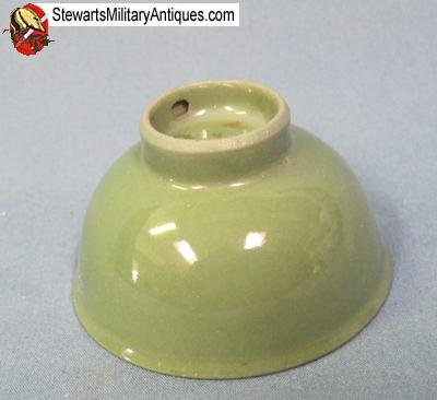  Japanese WWII Infantry Sake Cup, Green Porcelain — image 3