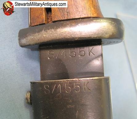 German WWII Early S84/98 Bayonet, Matching, S/155K (1934) — image 4