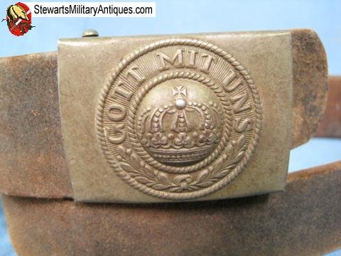  German WWI Prussian EM Belt & Buckle Set, 1915 Date — image 3