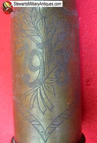  French WWI Trench Art 37mm Shell & Projectile, DEWAT — image 6