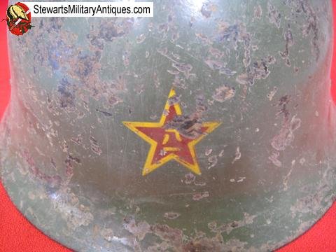  Chinese Korean War Steel Helmet, WWII Japanese Re-issue — image 3