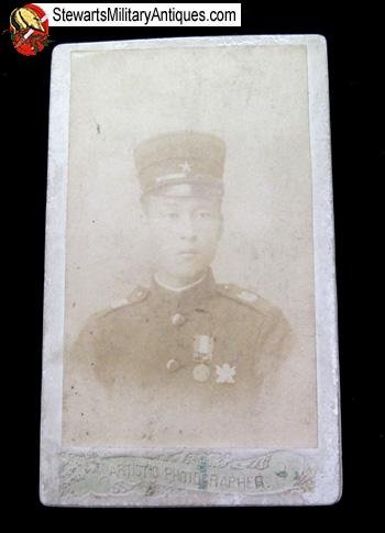  Japanese Meiji Era Russo Japanese War Soldiers Photo, Marksmanship Badge — image 4