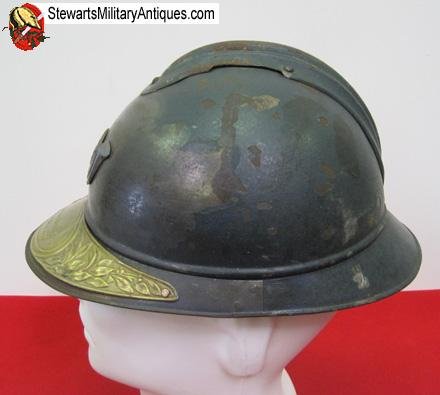  French WWI Adrian Helmet with Veterans Visor Plate — image 6