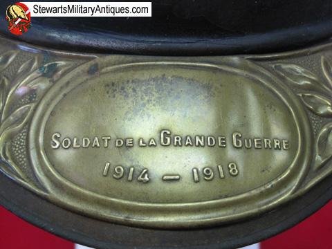  French WWI Adrian Helmet with Veterans Visor Plate — image 7