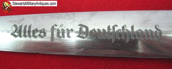  German WWII M1933 SA Enlisted Dagger & Hanger, RZM M7/66 Eickhorn — image 3