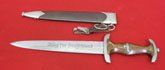 German WWII M1933 SA Enlisted Dagger & Hanger, HACO Mfg