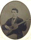 Tintype of Man Playing Guitar