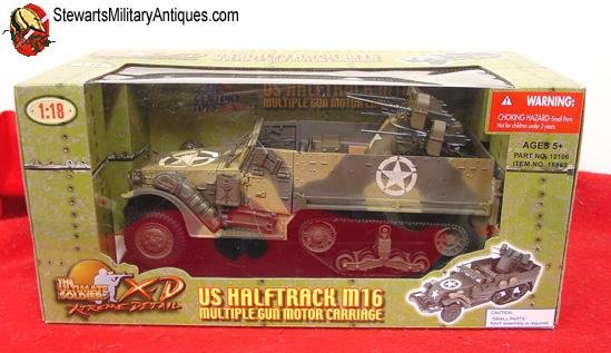  US WWII 21st Century Toys,  1/18 Scale US WWII M-16 Halftrack, Quad Fifties, Camo Finish — image 4