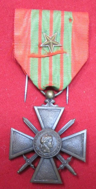  French WWII, Croix de Guerre, Bravery Medal,1939 — image 2
