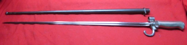  French WWI 1886 Lebel Rifle Bayonet Hooked Guard, Early Mfg — image 5