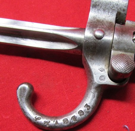  French WWI 1886 Lebel Rifle Bayonet Hooked Guard, Early Mfg — image 6