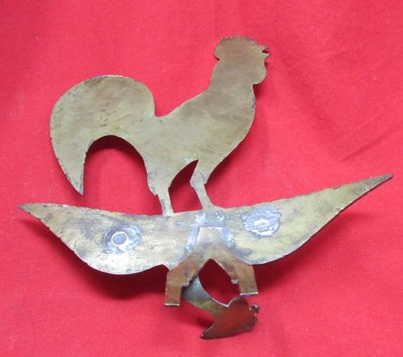  French WWI Trench Art Rooster & German Eagle Shell Brass Photo Prop,,  Jane A. Kimball Collection — image 5