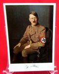 German WWII Postcard, Seated Hitler, Full Color