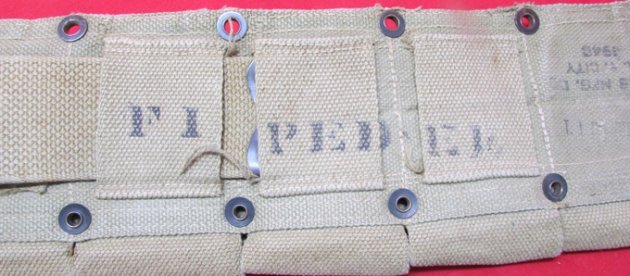  US WWII USMC M1923 Riflemans Cartridge Belt, Identified — image 3